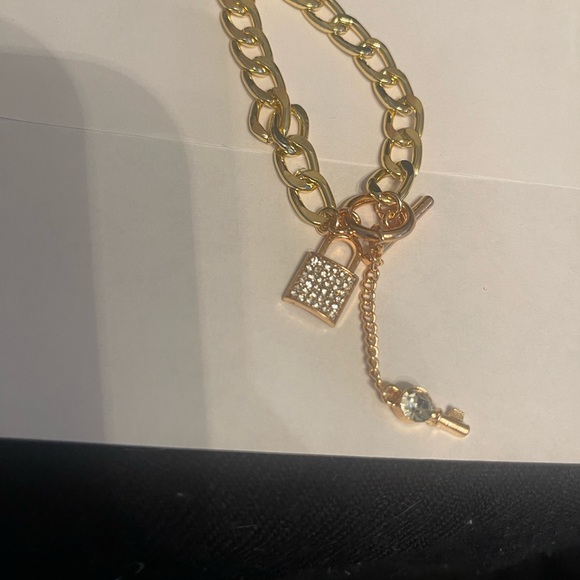 Gold Plated Lock & Key Bracelet - Picture 3 of 5